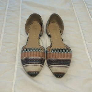 Multi colored fabric flats size 7.5